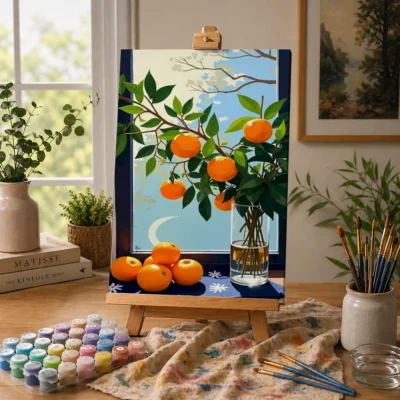Citrus Branch by the Window Paint By Numbers For Adults
