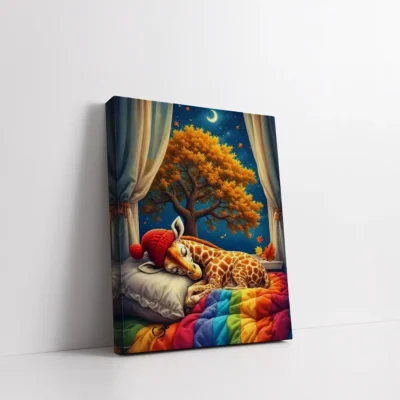Dreaming Giraffe Under Moonlight Paint By Numbers For Adults