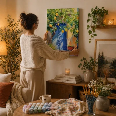 Lemon Courtyard Escape Paint By Numbers For Adults