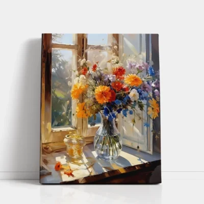Morning Blooms by the Window Paint By Numbers For Adults