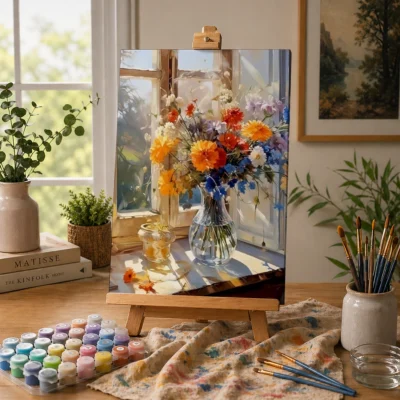 Morning Blooms by the Window Paint By Numbers For Adults