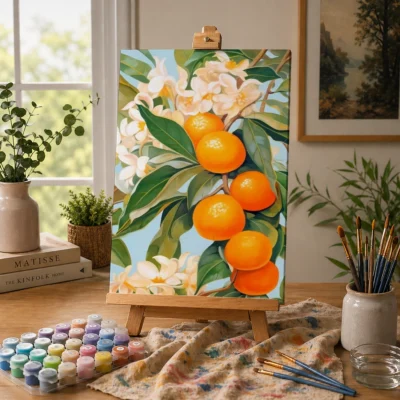 Orange Blossoms of Serenity Paint By Numbers For Adults