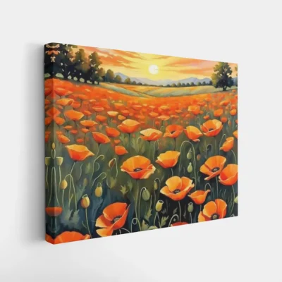 Poppy Fields at Dawn Paint By Numbers For Adults