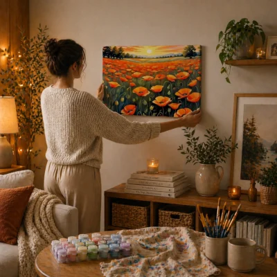 Poppy Fields at Dawn Paint By Numbers For Adults