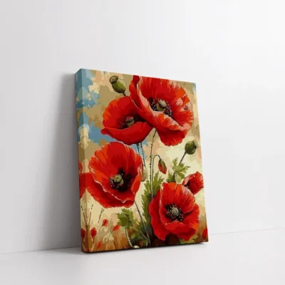 Scarlet Poppies in Bloom Paint By Numbers For Adults
