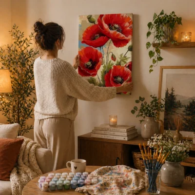 Scarlet Poppies in Bloom Paint By Numbers For Adults