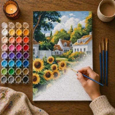 Sunflower Lane Cottage Paint By Numbers For Adults