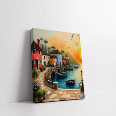 Sunrise Harbor Village Paint By Numbers For Adults