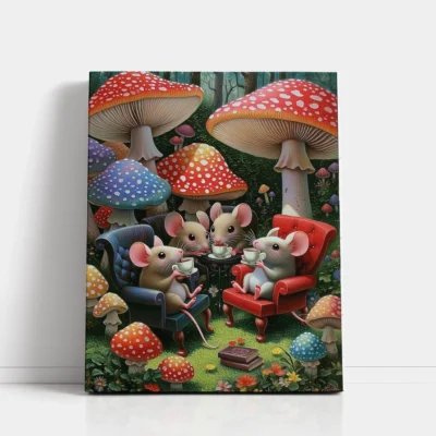 Tea Time with Woodland Mice Paint By Numbers For Adults