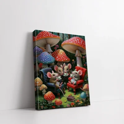 Tea Time with Woodland Mice Paint By Numbers For Adults