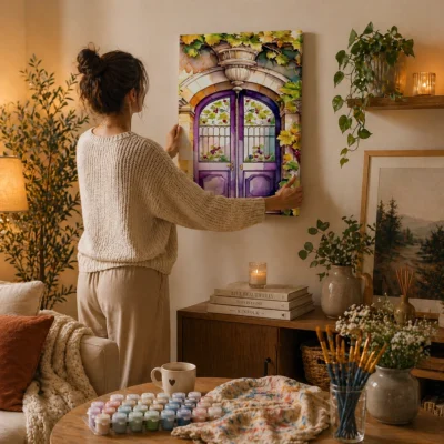 The Enchanted Violet Door Paint By Numbers For Adults
