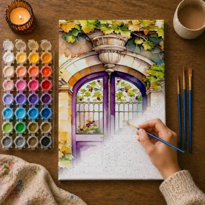 The Enchanted Violet Door Paint By Numbers For Adults