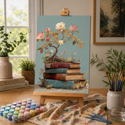 The Library Garden Bonsai Paint By Numbers For Adults