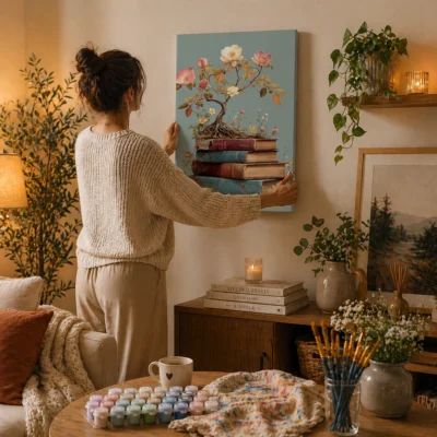 The Library Garden Bonsai Paint By Numbers For Adults