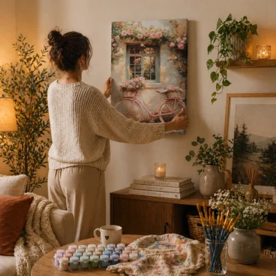 The Rose Bicycle Cottage Paint By Numbers For Adults