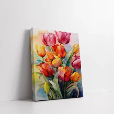 Watercolor Tulip Bouquet Paint By Numbers For Adults