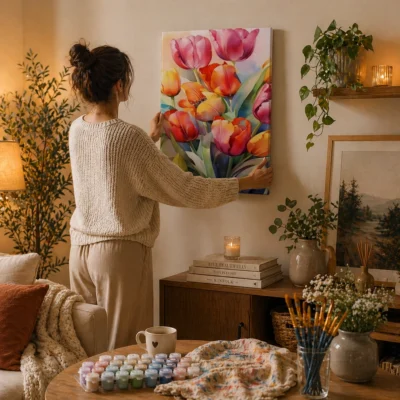 Watercolor Tulip Bouquet Paint By Numbers For Adults