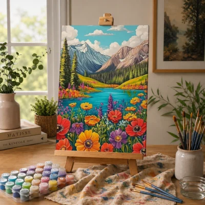 Wildflower Symphony Lake Paint By Numbers For Adults